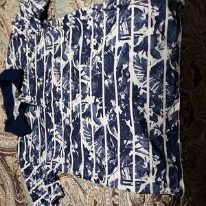 Boys Hawaiian print striped polo